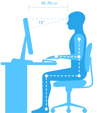 Sitting posture for typing